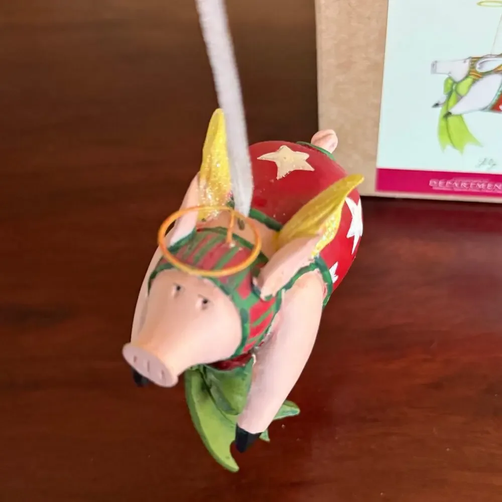 VTG Department 56 Christmas Krinkles by Patience Brewster - Pig flying